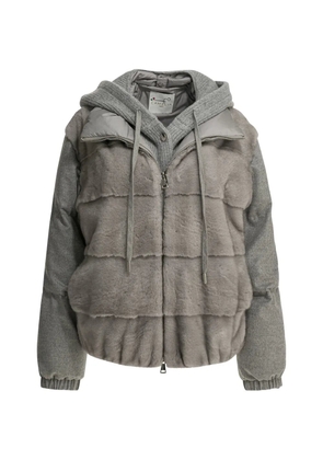 CAMÉLIA hooded panelled coat - Grey
