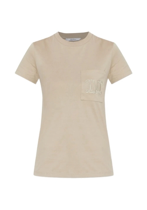 Max Mara pocket-embroidery T-shirt - Neutrals