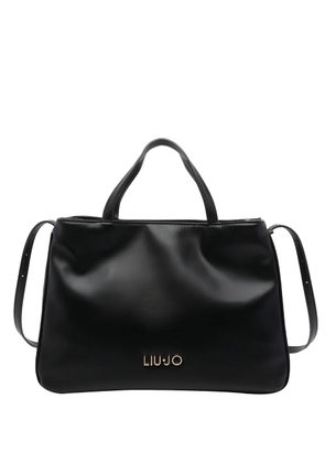 LIU JO logo detail leather tote bag - Black