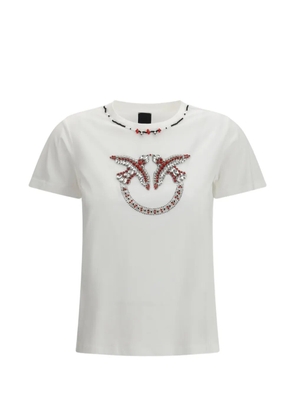 PINKO logo beaded T-shirt - White