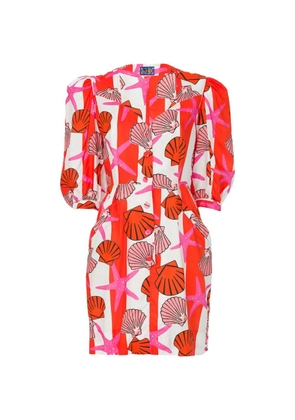 Lhd starfish seashell print dress - Red