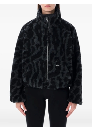 Nike leopard-patterned zip-up jacket - Black