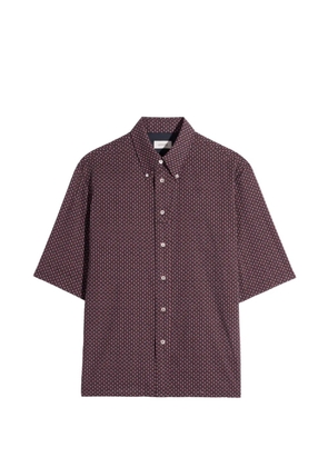 LEMAIRE geometric-print button-down shirt - Brown