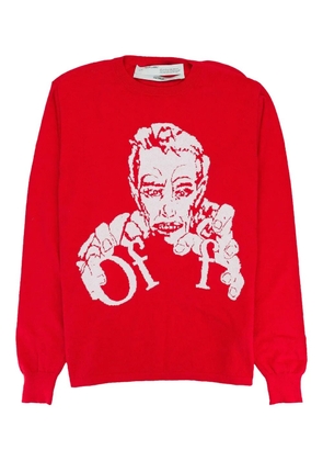 Off-White embroidered sweatshirt - 2001 RED