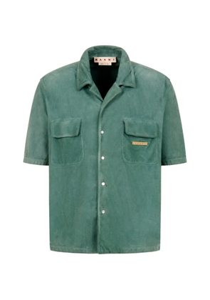 Marni flap-patch pocket lambskin shirt - Green