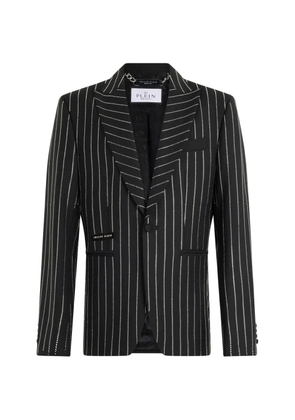 Philipp Plein jacquard striped blazer - Black