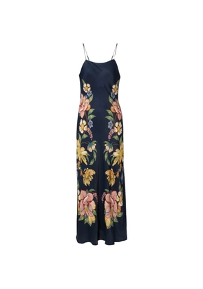 FARM Rio Maira floral-print spaghetti-straps maxi dress - Blue