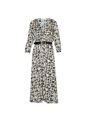 LIU JO print belted midi dress - Neutrals