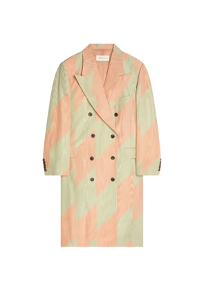 DRIES VAN NOTEN double-breasted chevron coat - Green