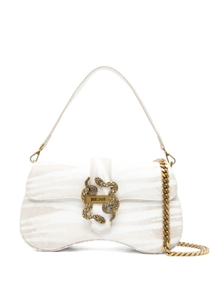 Just Cavalli zebra-print buckle tote bag - White