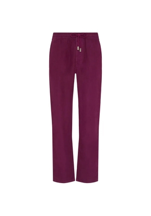 Vilebrequin drawstring comfort linen trousers - Purple