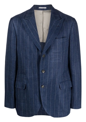 Brunello Cucinelli single-breasted pinstripe blazer - Blue