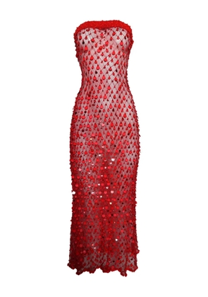 Roberta Einer sequin-embellished midi dress - Red