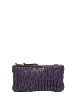 Miu Miu Pre-Owned 2010-2025 Matelasse Leather pouch - Purple