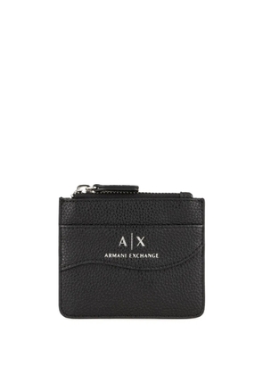 Armani Exchange logo-print grained wallet - Black