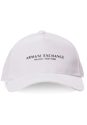Armani Exchange logo-print cotton baseball cap - White