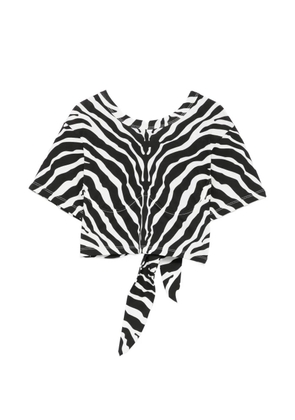 The Attico zebra-print tie top - Black