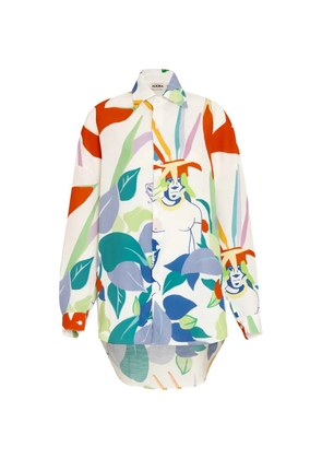 Amir Slama leaf graphic shirt - White
