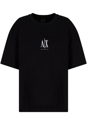 Armani Exchange logo-embroidered T-shirt - Black