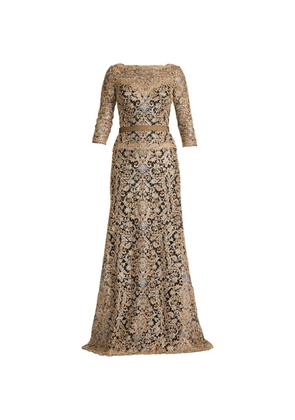 Tadashi Shoji floral embellished dress - Gold