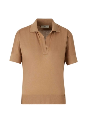 Herno polo-collar top - Brown