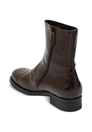 OUR LEGACY square toe plate leather boots - Brown
