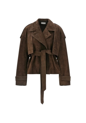 ARMARIUM Flaminia lapel suede jacket - Brown