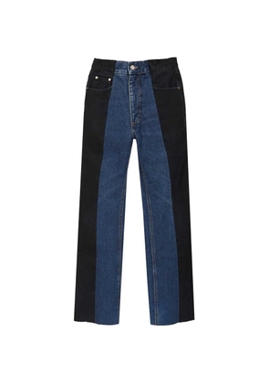 E.L.V. DENIM dark blue panelled flare jean - Black