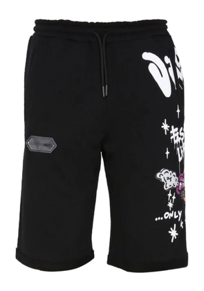 DISCLAIMER graphic-print bermuda shorts - Black