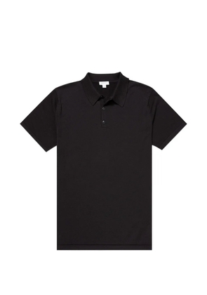Sunspel Sea Island buttoned polo shirt - Black