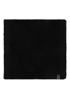 AllSaints textured logo-plaque scarf - Black