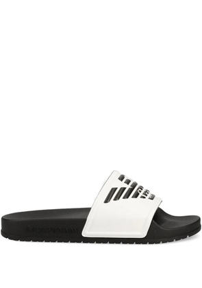Emporio Armani logo-debossed slides - White