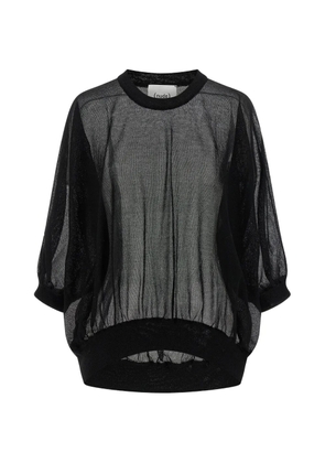 Nude balloon-sleeve sweater - Black