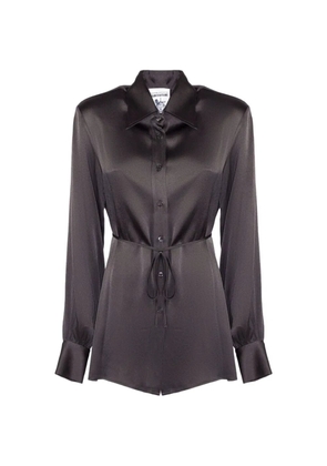 Semicouture button tie-belt shirt - Brown