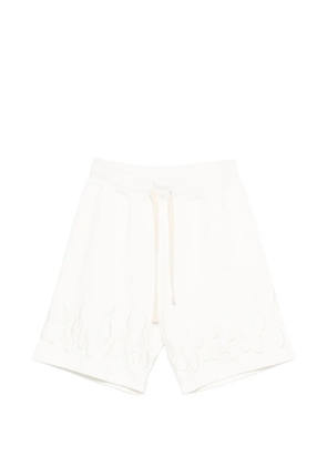 Vision Of Super flame-embroidered shorts - White