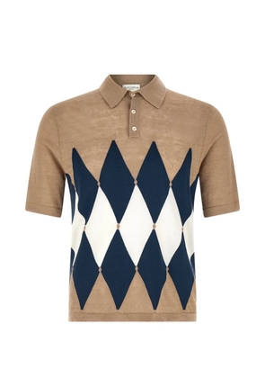 Ballantyne argyle-pattern short-sleeve polo shirt - Neutrals
