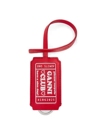 GANNI ticket-motif keyring - Red