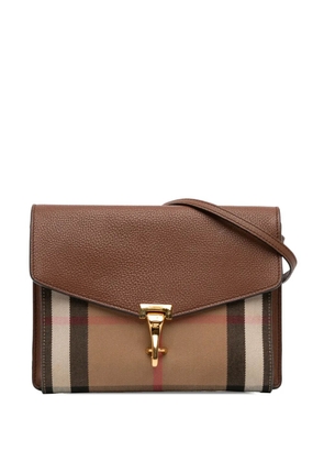 Burberry Pre-Owned 2000-2017 Small Leather and House Check Canvas Derby Macken crossbody bag - Brown