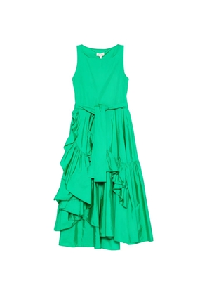 PSOPHIA ruffled belted midi dress - Green