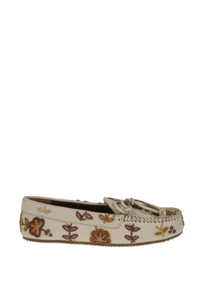 DE SIENA SHOES beaded moccasin loafers - Neutrals
