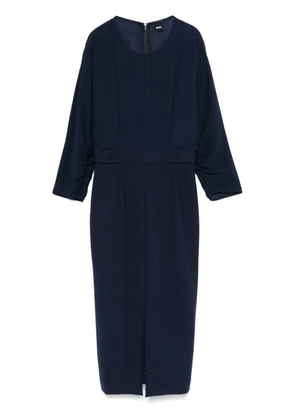 BOSS button-tab midi dress - Blue