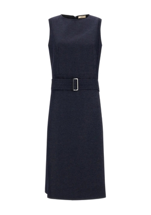 Herno belted sleeveless midi dress - Blue