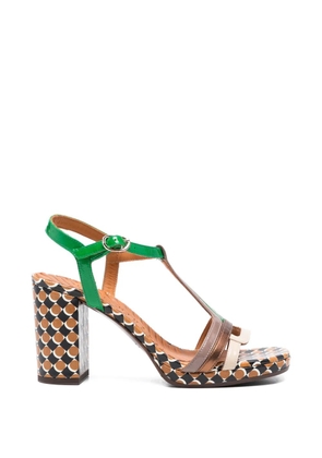 Chie Mihara Peyate T-bar patterned leather sandals - Green