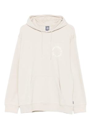 New Balance circular-logo print hoodie - Neutrals