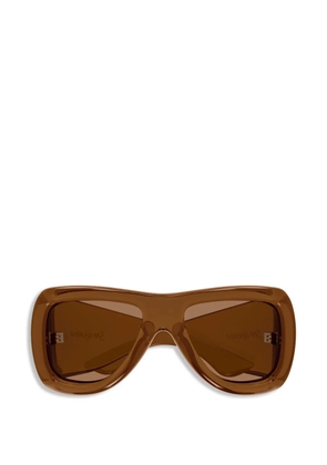 Saint Laurent Eyewear oversized wrapped sunglasses - Brown