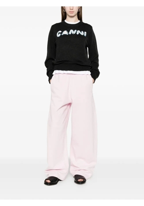 GANNI crochet-appliqué sweater - Black