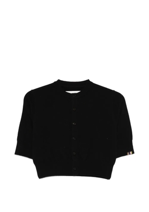 extreme cashmere 474 Super Little striped-cuff cardigan - Black