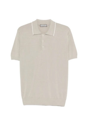 Canali ribbed piping polo shirt - Neutrals