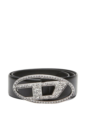Diesel B-1dr Strass leather belt - Black