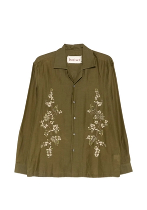 Baziszt floral-embroidered shirt - Green